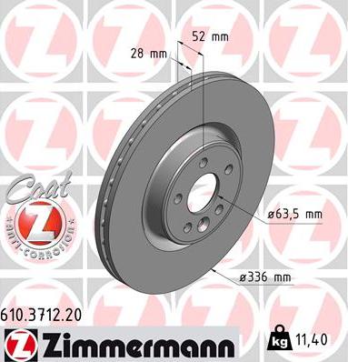 Zimmermann 610.3712.20 - Brake Disc onlydrive.pro