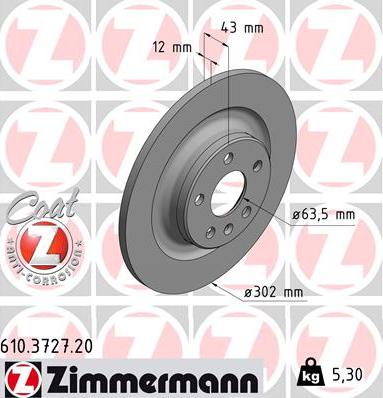 Zimmermann 610.3727.20 - Stabdžių diskas onlydrive.pro