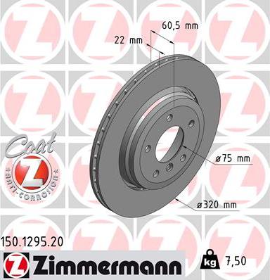 Zimmermann 150.1295.20 - Brake Disc onlydrive.pro