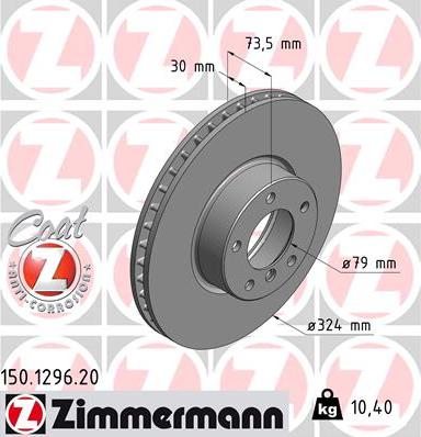 Zimmermann 150.1296.20 - Brake Disc onlydrive.pro