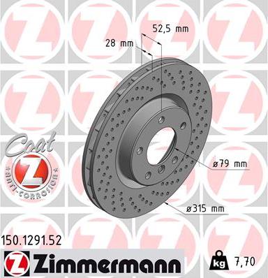 Zimmermann 150.1291.52 - Stabdžių diskas onlydrive.pro