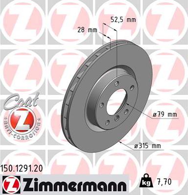 Zimmermann 150.1291.20 - Stabdžių diskas onlydrive.pro