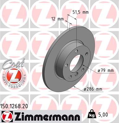 Zimmermann 150.1268.20 - Brake Disc onlydrive.pro