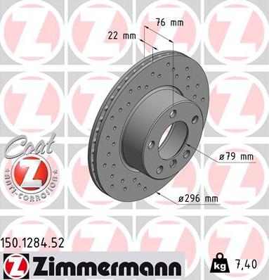 Zimmermann 150.1284.52 - Brake Disc onlydrive.pro