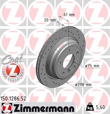 Zimmermann 150.1286.52 - Brake Disc onlydrive.pro