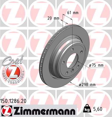 Zimmermann 150.1286.20 - Brake Disc onlydrive.pro