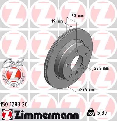 Zimmermann 150.1283.20 - Brake Disc onlydrive.pro