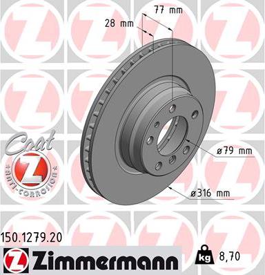 Zimmermann 150.1279.20 - Brake Disc onlydrive.pro