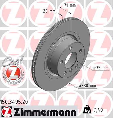 Zimmermann 150.3495.20 - Brake Disc onlydrive.pro