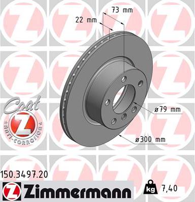 Zimmermann 150.3497.20 - Stabdžių diskas onlydrive.pro