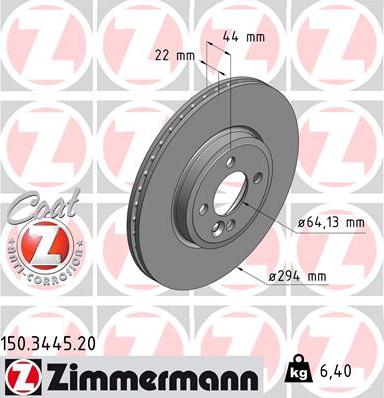 Zimmermann 150.3445.20 - Brake Disc onlydrive.pro