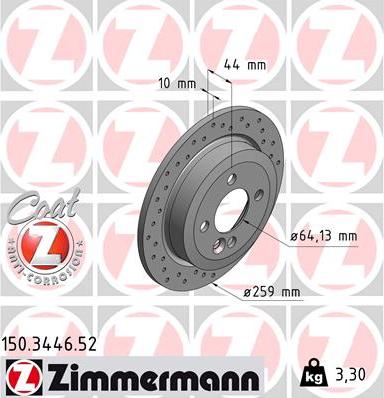 Zimmermann 150.3446.52 - Brake Disc onlydrive.pro