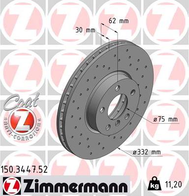 Zimmermann 150.3447.52 - Stabdžių diskas onlydrive.pro