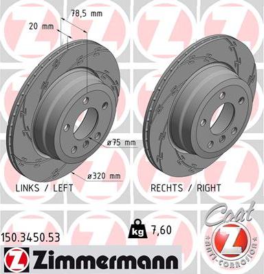 Zimmermann 150.3450.53 - Brake Disc onlydrive.pro