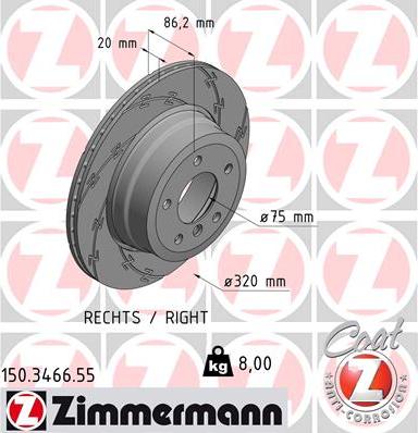 Zimmermann 150.3466.55 - Bremžu diski onlydrive.pro