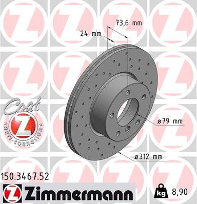 Zimmermann 150.3467.52 - Bremžu diski onlydrive.pro