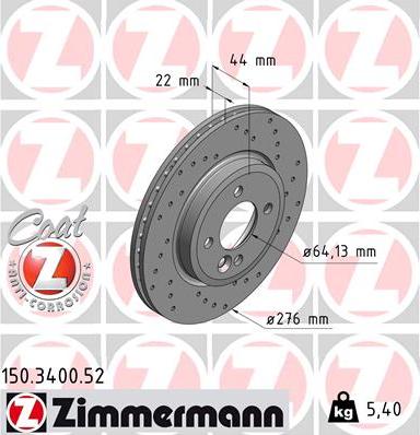 Zimmermann 150.3400.52 - Brake Disc onlydrive.pro