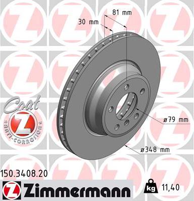 Zimmermann 150.3408.20 - Brake Disc onlydrive.pro