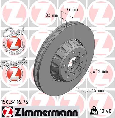 Zimmermann 150.3416.75 - Тормозной диск onlydrive.pro