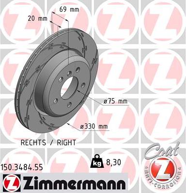 Zimmermann 150.3484.55 - Brake Disc onlydrive.pro