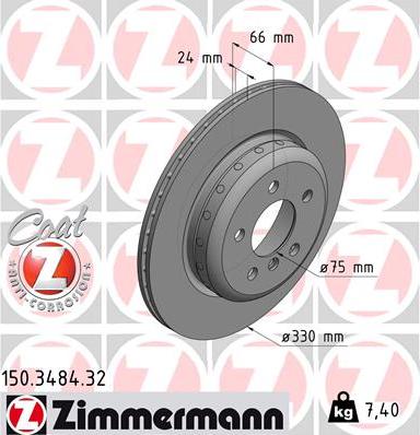Zimmermann 150.3484.32 - Brake Disc onlydrive.pro