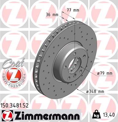 Zimmermann 150.3481.52 - Brake Disc onlydrive.pro