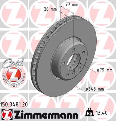 Zimmermann 150.3481.20 - Brake Disc onlydrive.pro