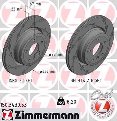 Zimmermann 150.3430.53 - Brake Disc onlydrive.pro