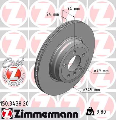 Zimmermann 150.3438.20 - Bremžu diski onlydrive.pro