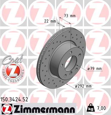 Zimmermann 150.3424.52 - Brake Disc onlydrive.pro