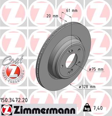 Zimmermann 150.3472.20 - Тормозной диск onlydrive.pro