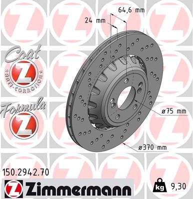 Zimmermann 150.2942.70 - Bremžu diski onlydrive.pro