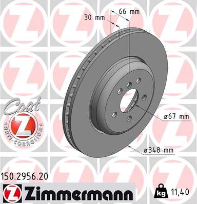 Zimmermann 150.2956.20 - Тормозной диск onlydrive.pro