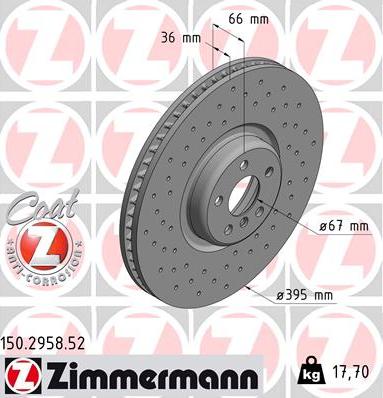 Zimmermann 150.2958.52 - Тормозной диск onlydrive.pro