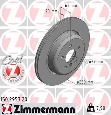 Zimmermann 150.2953.20 - Bremžu diski onlydrive.pro