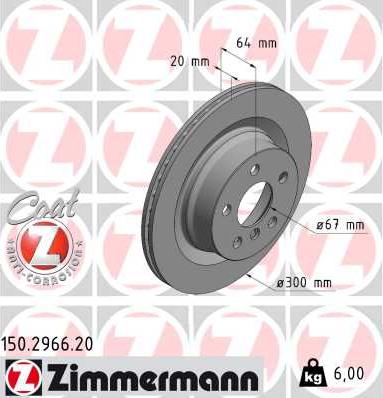 Zimmermann 150.2966.20 - Stabdžių diskas onlydrive.pro