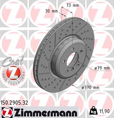 Zimmermann 150.2905.32 - Brake Disc onlydrive.pro