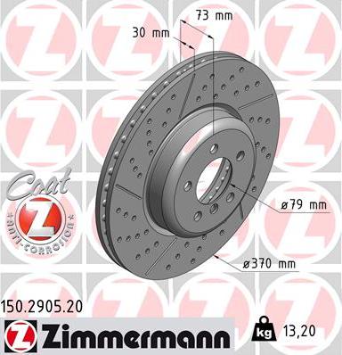 Zimmermann 150.2905.20 - Brake Disc onlydrive.pro