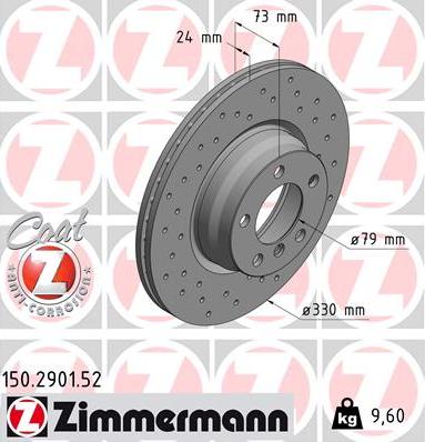 Zimmermann 150.2901.52 - Stabdžių diskas onlydrive.pro