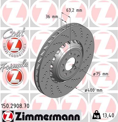 Zimmermann 150.2908.70 - Bremžu diski onlydrive.pro