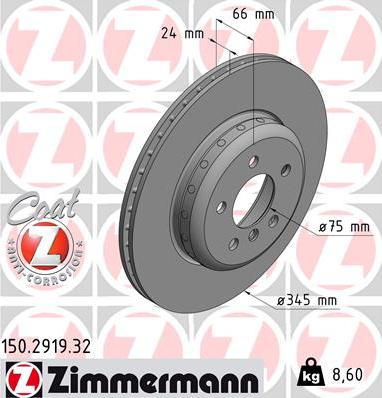 Zimmermann 150.2919.32 - Brake Disc onlydrive.pro