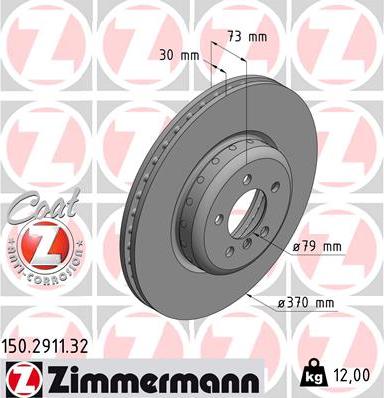 Zimmermann 150.2911.32 - Тормозной диск onlydrive.pro