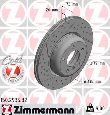 Zimmermann 150.2935.32 - Тормозной диск onlydrive.pro