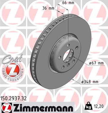 Zimmermann 150.2937.32 - Brake Disc onlydrive.pro