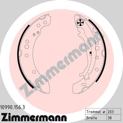 Zimmermann 10990.156.3 - Brake Shoe Set onlydrive.pro