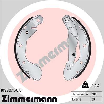 Zimmermann 10990.158.8 - Brake Shoe Set onlydrive.pro