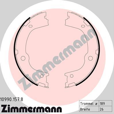 Zimmermann 10990.157.8 - Brake Shoe Set, parking brake onlydrive.pro