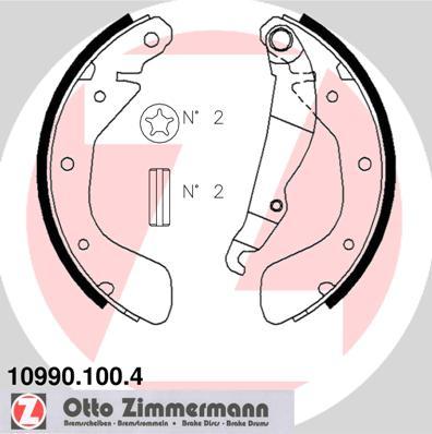 Zimmermann 10990.100.4 - Комплект тормозных колодок, барабанные onlydrive.pro