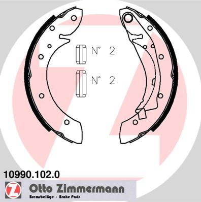 Zimmermann 10990.102.0 - Комплект тормозных колодок, барабанные onlydrive.pro