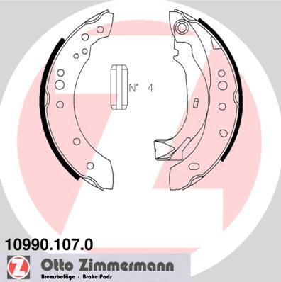 Zimmermann 10990.107.0 - Комплект тормозных колодок, барабанные onlydrive.pro